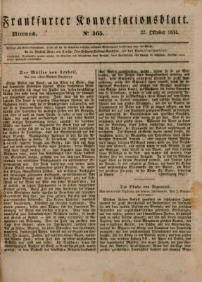 Frankfurter Konversationsblatt (Frankfurter Ober-Post-Amts-Zeitung) Mittwoch 22. Oktober 1834