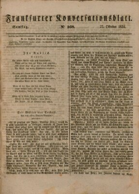 Frankfurter Konversationsblatt (Frankfurter Ober-Post-Amts-Zeitung) Samstag 25. Oktober 1834