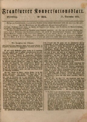 Frankfurter Konversationsblatt (Frankfurter Ober-Post-Amts-Zeitung) Sonntag 21. Dezember 1834