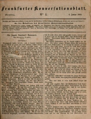 Frankfurter Konversationsblatt (Frankfurter Ober-Post-Amts-Zeitung) Samstag 4. Januar 1840