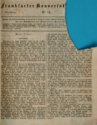 Frankfurter Konversationsblatt (Frankfurter Ober-Post-Amts-Zeitung) Dienstag 14. Januar 1840