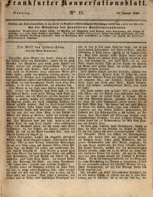 Frankfurter Konversationsblatt (Frankfurter Ober-Post-Amts-Zeitung) Sonntag 19. Januar 1840