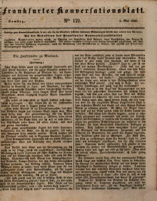 Frankfurter Konversationsblatt (Frankfurter Ober-Post-Amts-Zeitung) Samstag 2. Mai 1840