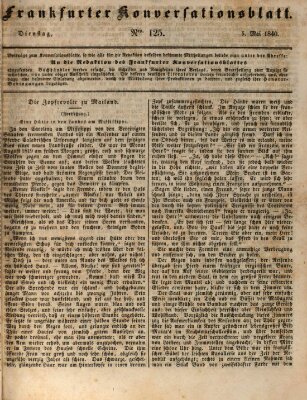 Frankfurter Konversationsblatt (Frankfurter Ober-Post-Amts-Zeitung) Dienstag 5. Mai 1840