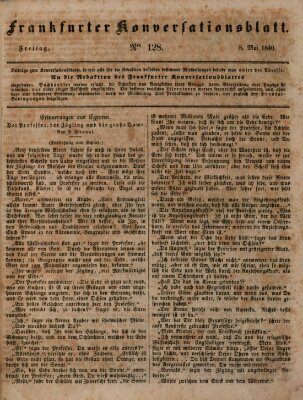 Frankfurter Konversationsblatt (Frankfurter Ober-Post-Amts-Zeitung) Freitag 8. Mai 1840