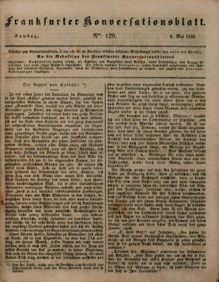 Frankfurter Konversationsblatt (Frankfurter Ober-Post-Amts-Zeitung) Samstag 9. Mai 1840