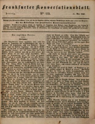 Frankfurter Konversationsblatt (Frankfurter Ober-Post-Amts-Zeitung) Freitag 15. Mai 1840