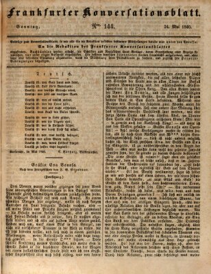 Frankfurter Konversationsblatt (Frankfurter Ober-Post-Amts-Zeitung) Sonntag 24. Mai 1840