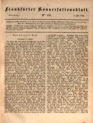 Frankfurter Konversationsblatt (Frankfurter Ober-Post-Amts-Zeitung) Sonntag 5. Juli 1840