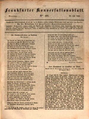 Frankfurter Konversationsblatt (Frankfurter Ober-Post-Amts-Zeitung) Montag 20. Juli 1840