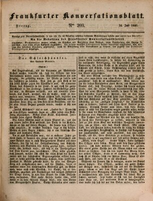 Frankfurter Konversationsblatt (Frankfurter Ober-Post-Amts-Zeitung) Freitag 24. Juli 1840