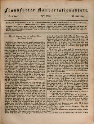 Frankfurter Konversationsblatt (Frankfurter Ober-Post-Amts-Zeitung) Samstag 25. Juli 1840