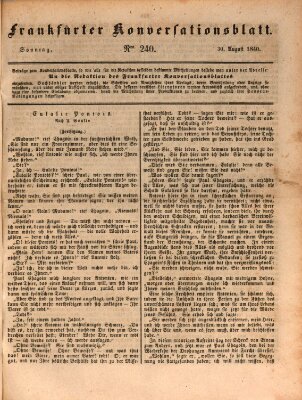 Frankfurter Konversationsblatt (Frankfurter Ober-Post-Amts-Zeitung) Sonntag 30. August 1840