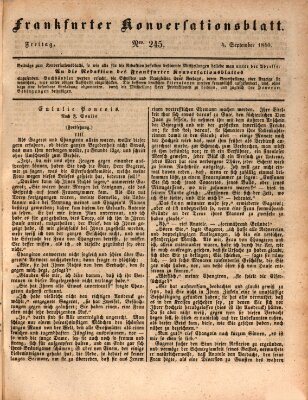 Frankfurter Konversationsblatt (Frankfurter Ober-Post-Amts-Zeitung) Freitag 4. September 1840