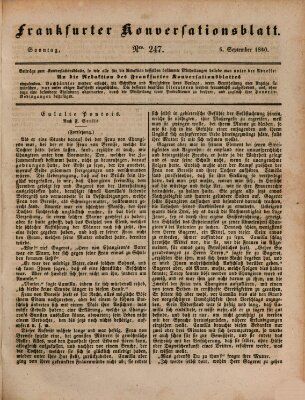 Frankfurter Konversationsblatt (Frankfurter Ober-Post-Amts-Zeitung) Sonntag 6. September 1840