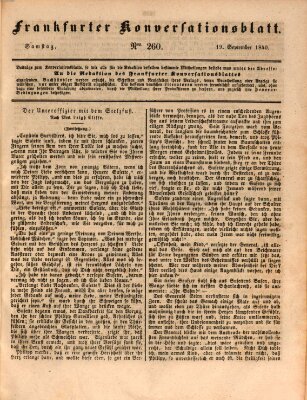 Frankfurter Konversationsblatt (Frankfurter Ober-Post-Amts-Zeitung) Samstag 19. September 1840