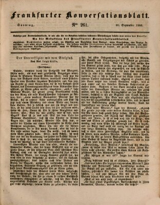 Frankfurter Konversationsblatt (Frankfurter Ober-Post-Amts-Zeitung) Sonntag 20. September 1840