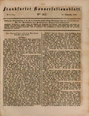 Frankfurter Konversationsblatt (Frankfurter Ober-Post-Amts-Zeitung) Montag 21. September 1840