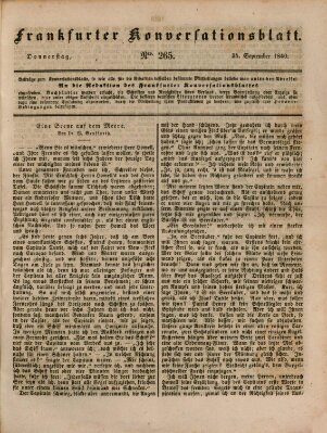 Frankfurter Konversationsblatt (Frankfurter Ober-Post-Amts-Zeitung) Donnerstag 24. September 1840