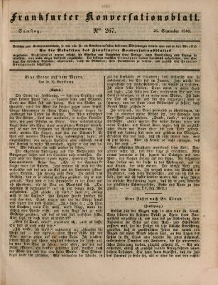 Frankfurter Konversationsblatt (Frankfurter Ober-Post-Amts-Zeitung) Samstag 26. September 1840