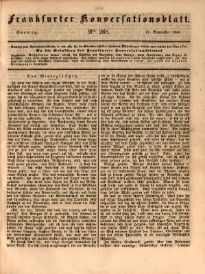 Frankfurter Konversationsblatt (Frankfurter Ober-Post-Amts-Zeitung) Sonntag 27. September 1840