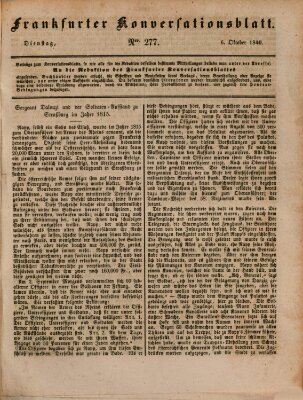 Frankfurter Konversationsblatt (Frankfurter Ober-Post-Amts-Zeitung) Dienstag 6. Oktober 1840