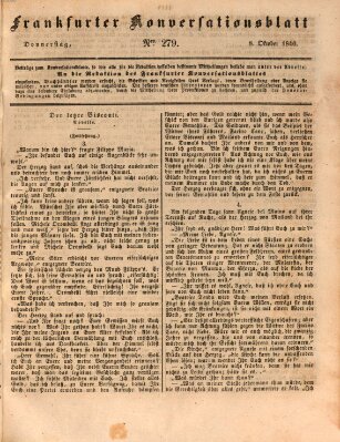 Frankfurter Konversationsblatt (Frankfurter Ober-Post-Amts-Zeitung) Donnerstag 8. Oktober 1840