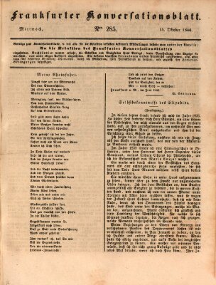 Frankfurter Konversationsblatt (Frankfurter Ober-Post-Amts-Zeitung) Mittwoch 14. Oktober 1840