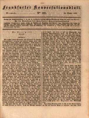 Frankfurter Konversationsblatt (Frankfurter Ober-Post-Amts-Zeitung) Mittwoch 28. Oktober 1840