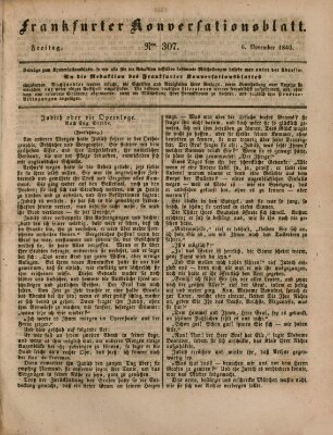 Frankfurter Konversationsblatt (Frankfurter Ober-Post-Amts-Zeitung) Freitag 6. November 1840