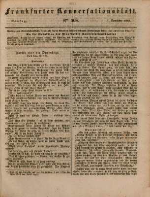 Frankfurter Konversationsblatt (Frankfurter Ober-Post-Amts-Zeitung) Samstag 7. November 1840