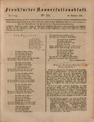 Frankfurter Konversationsblatt (Frankfurter Ober-Post-Amts-Zeitung) Freitag 20. November 1840