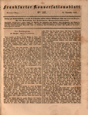 Frankfurter Konversationsblatt (Frankfurter Ober-Post-Amts-Zeitung) Donnerstag 26. November 1840