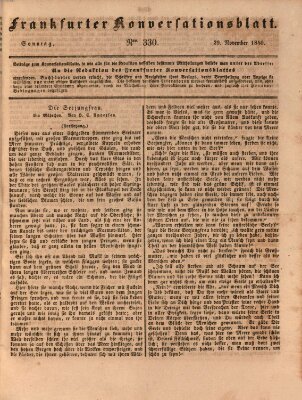 Frankfurter Konversationsblatt (Frankfurter Ober-Post-Amts-Zeitung) Sonntag 29. November 1840