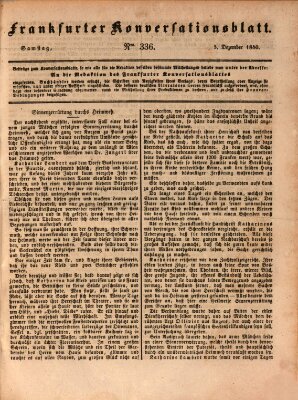 Frankfurter Konversationsblatt (Frankfurter Ober-Post-Amts-Zeitung) Samstag 5. Dezember 1840