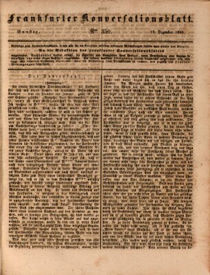 Frankfurter Konversationsblatt (Frankfurter Ober-Post-Amts-Zeitung) Samstag 19. Dezember 1840