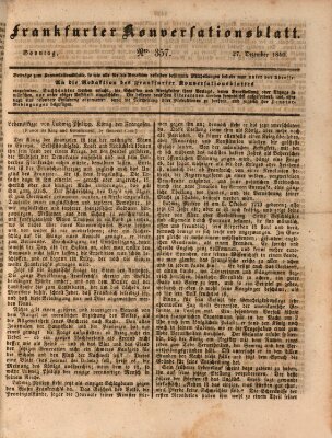 Frankfurter Konversationsblatt (Frankfurter Ober-Post-Amts-Zeitung) Sonntag 27. Dezember 1840