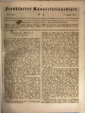 Frankfurter Konversationsblatt (Frankfurter Ober-Post-Amts-Zeitung) Montag 4. Januar 1841