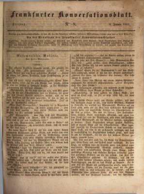 Frankfurter Konversationsblatt (Frankfurter Ober-Post-Amts-Zeitung) Freitag 8. Januar 1841