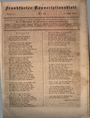 Frankfurter Konversationsblatt (Frankfurter Ober-Post-Amts-Zeitung) Montag 11. Januar 1841