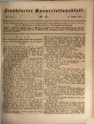 Frankfurter Konversationsblatt (Frankfurter Ober-Post-Amts-Zeitung) Freitag 15. Januar 1841