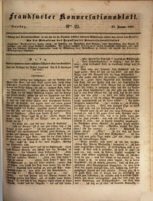 Frankfurter Konversationsblatt (Frankfurter Ober-Post-Amts-Zeitung) Samstag 23. Januar 1841