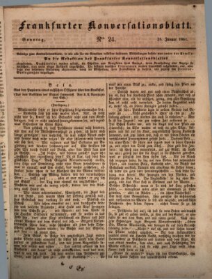 Frankfurter Konversationsblatt (Frankfurter Ober-Post-Amts-Zeitung) Sonntag 24. Januar 1841