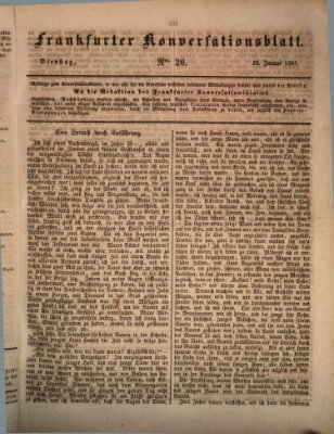 Frankfurter Konversationsblatt (Frankfurter Ober-Post-Amts-Zeitung) Dienstag 26. Januar 1841