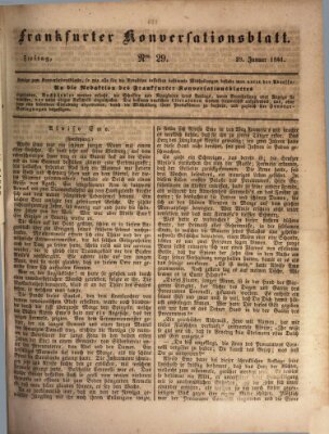 Frankfurter Konversationsblatt (Frankfurter Ober-Post-Amts-Zeitung) Freitag 29. Januar 1841