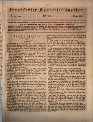 Frankfurter Konversationsblatt (Frankfurter Ober-Post-Amts-Zeitung) Sonntag 7. Februar 1841