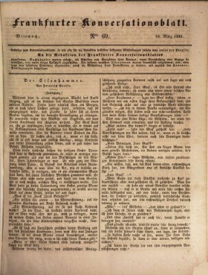 Frankfurter Konversationsblatt (Frankfurter Ober-Post-Amts-Zeitung) Mittwoch 10. März 1841