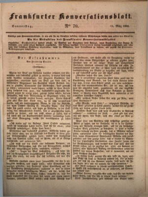 Frankfurter Konversationsblatt (Frankfurter Ober-Post-Amts-Zeitung) Donnerstag 11. März 1841