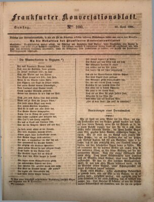 Frankfurter Konversationsblatt (Frankfurter Ober-Post-Amts-Zeitung) Samstag 10. April 1841