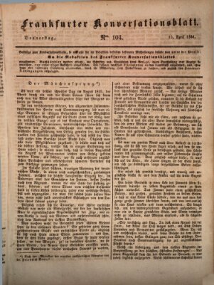 Frankfurter Konversationsblatt (Frankfurter Ober-Post-Amts-Zeitung) Donnerstag 15. April 1841